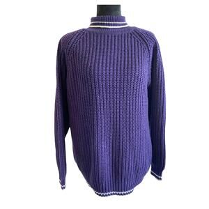 Vintage Chunky Knit Turtleneck Sweater By Cherry Stix Ltd Purple Womens L